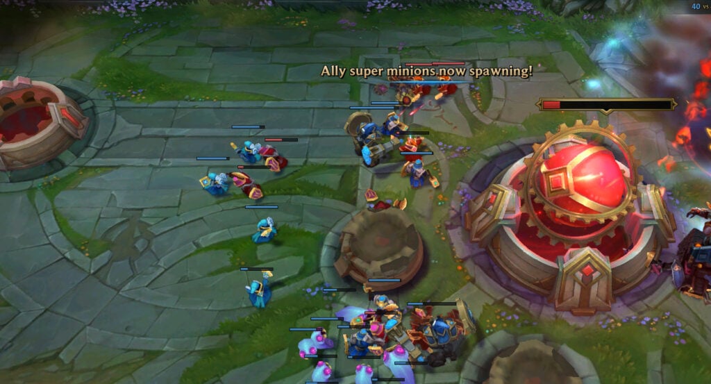 The image shows the blue-side Nexus in League of Legends: The guide LoL for beginners