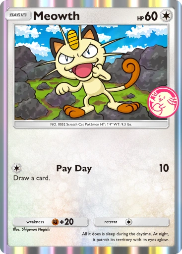 It’s a Pokémon TCG Pocket card Meowth