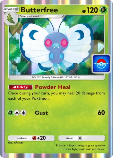 It’s a Pokémon promo card Butterfree