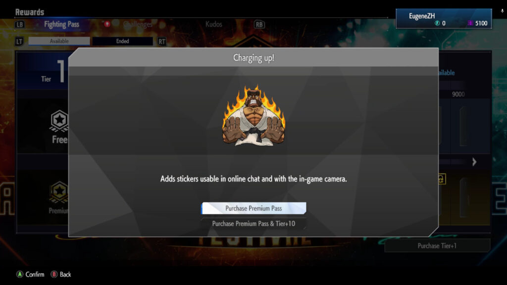 Get the SF6 sticker Charging Up! From the Fatal Fury Festivities Fighting Pass