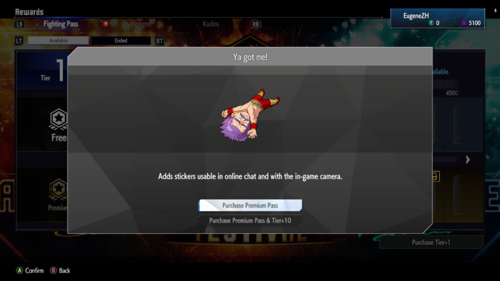 The image shows the Street Fighter 6 sticker You Got Me from the collection of the Fighting Pass SF6 Fatal Fury Festivities