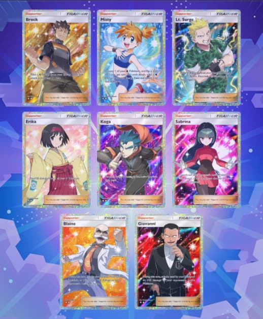 The Gym Leaders of the Kanto Region 2 of the Pokémon TCG Pocket Themed Collection secret missions.