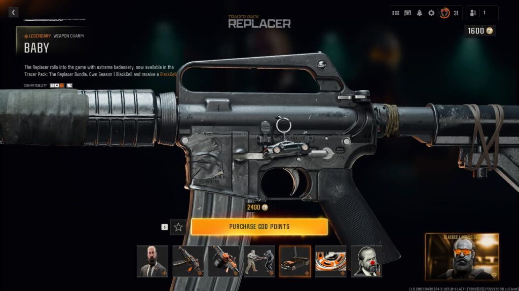 The Baby weapon charm.