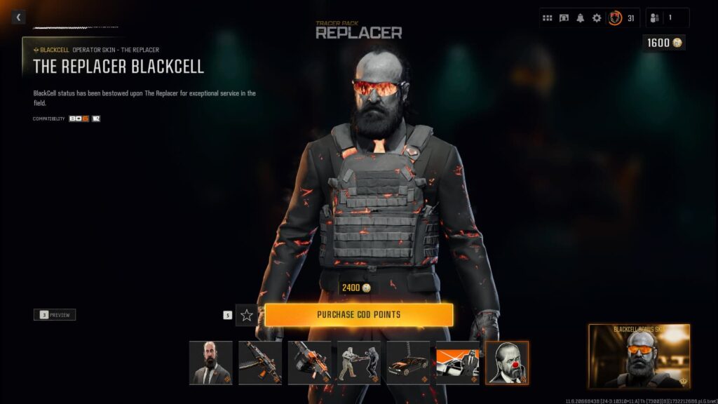 The Replacer BlackCell version in The Replacer Tracer Pack in Black Ops 6.