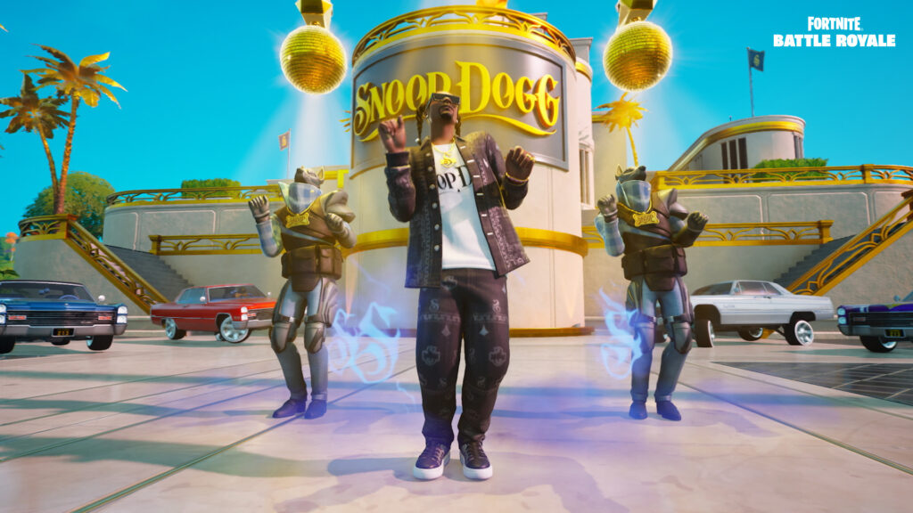 Snoop Dogg dancing at The Doggpound in Fortnite