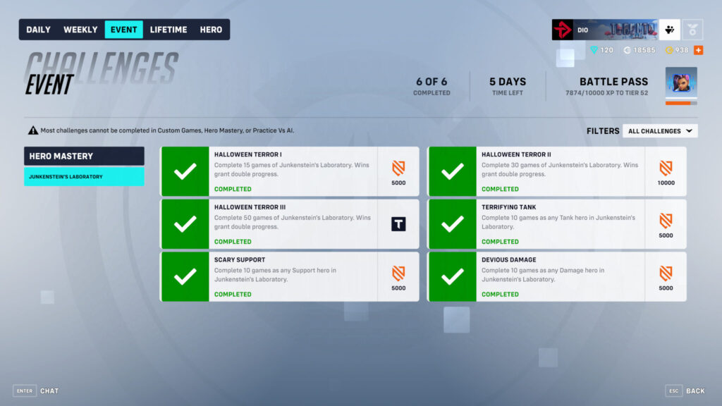 Overwatch 2 Halloween Terror challenges and rewards 2024