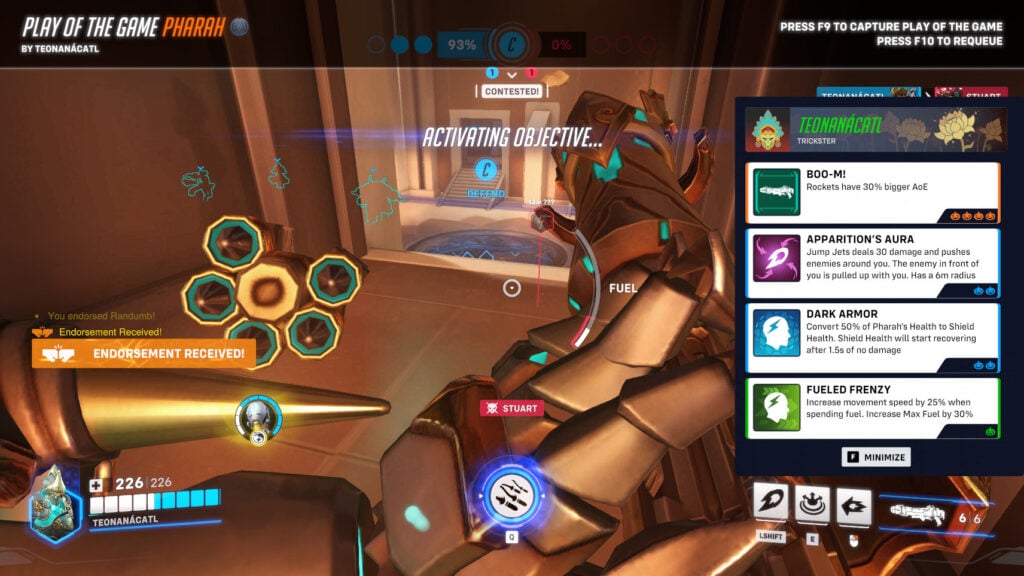 Pharah mutations list screenshot 