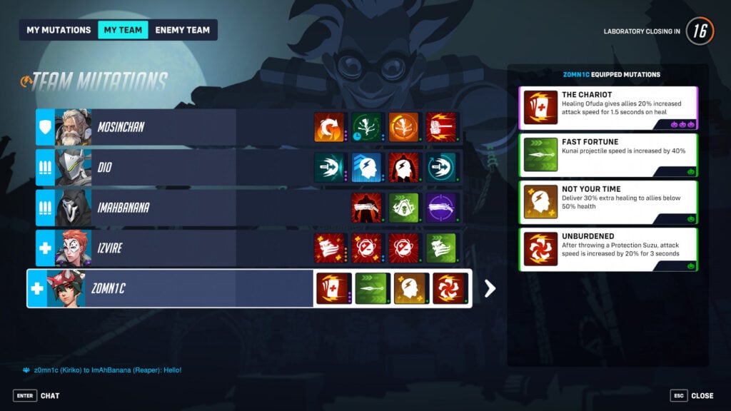 Kiriko mutations in Junkenstein's Laboratory