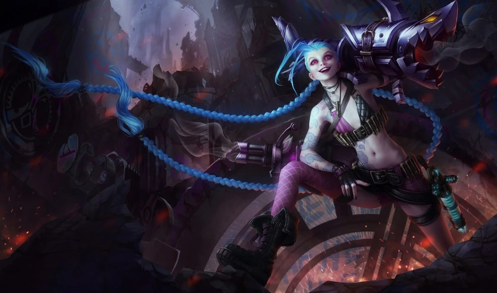 Jinx splash art in League of Legends