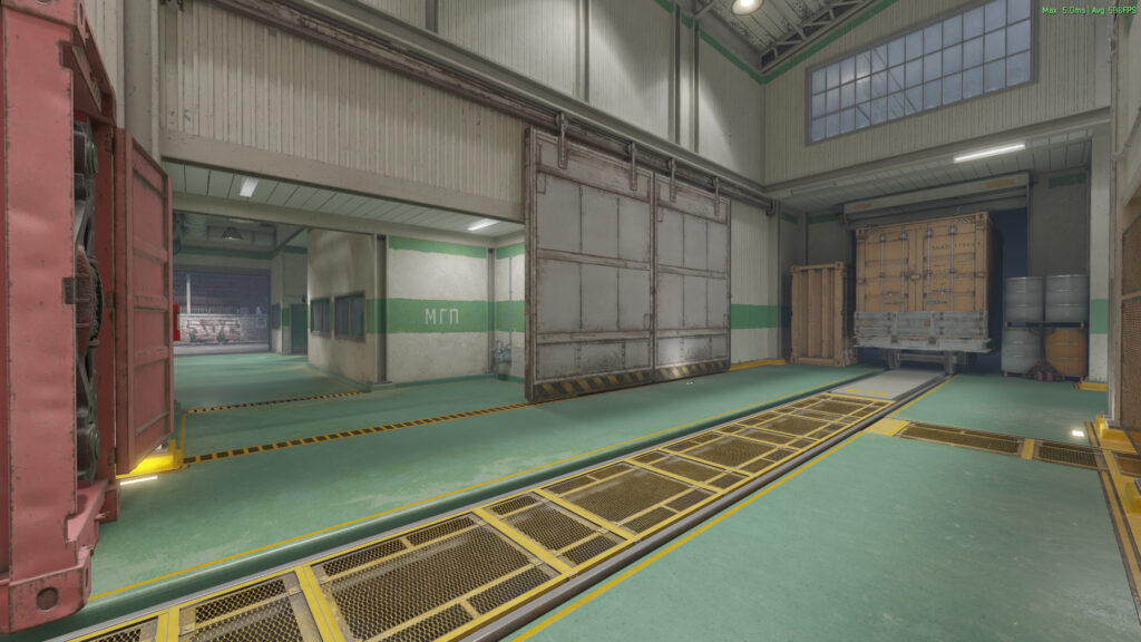 A screenshot of the map Train in CS2.