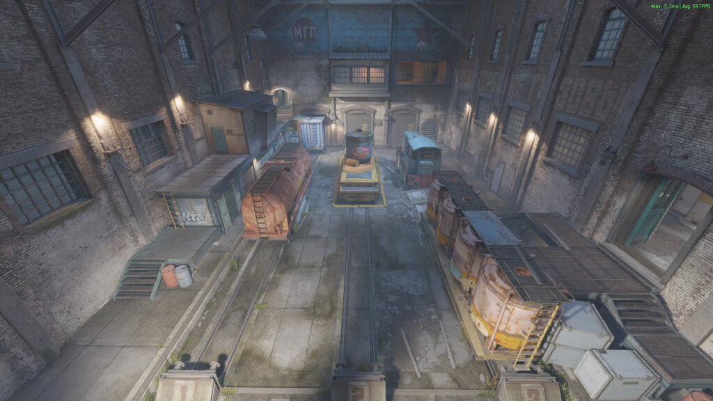 A screenshot of the map Train in CS2.