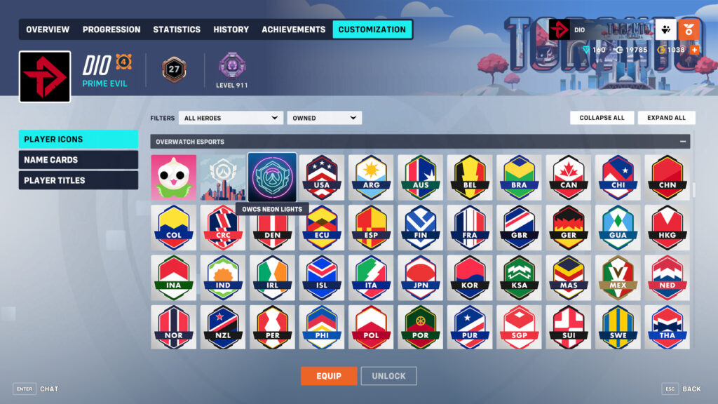 OWCS Neon Lights player icon