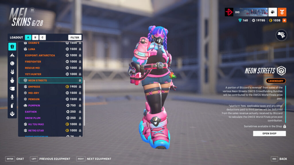 Overwatch 2 Neon Streets Mei skin