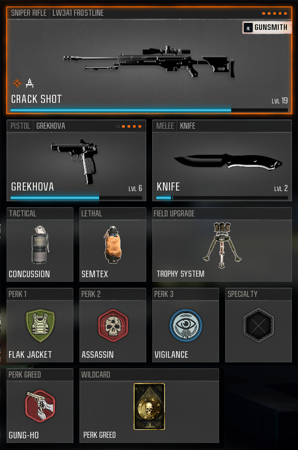 An example loadout of the LW3A1 Frostline sniper in Black Ops 6.