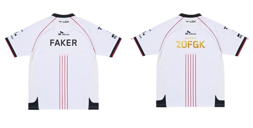T1 2024 Worlds jersey: side-by-side comparison between the old and the rumored new design. 
