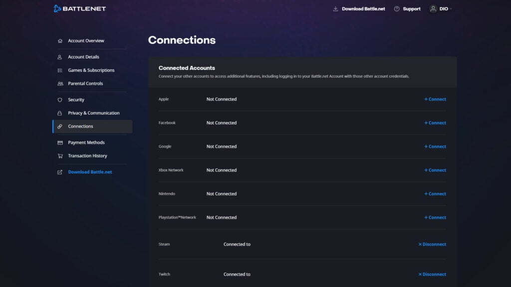 Connecting your Battle.net account to Twitch