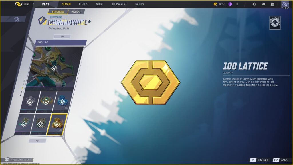 100 Lattice in the Marvel Rivals Season 0 Battlepass.