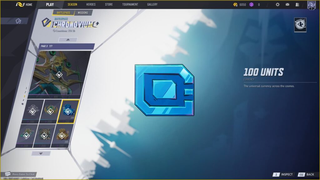 100 Units in the Marvel Rivals Season 0 Battlepass.