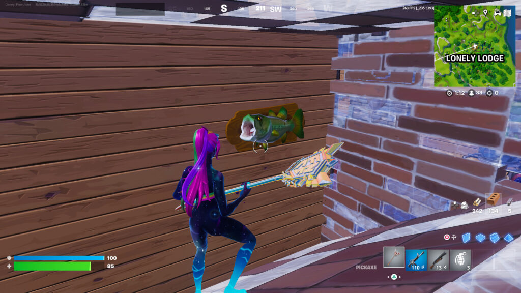 Fortnite OG map Lonely Lodge location fish trophy screenshot 1