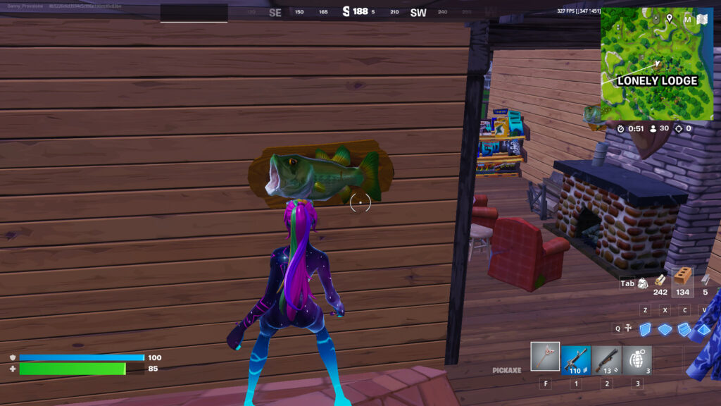 Fortnite OG map Lonely Lodge location fish trophy screenshot 2