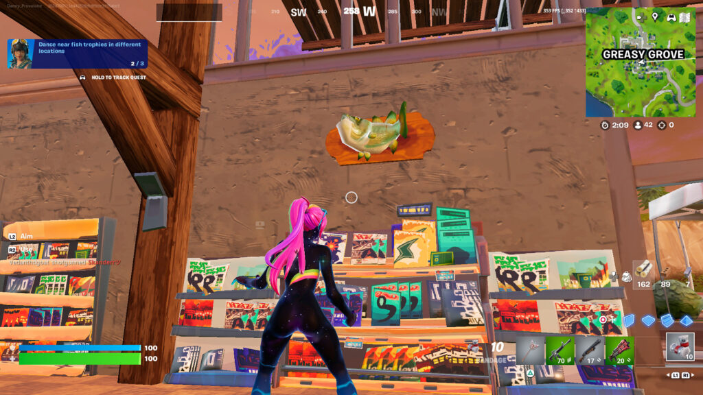 Fortnite OG map Greasy Grove location fish trophy screenshot 2