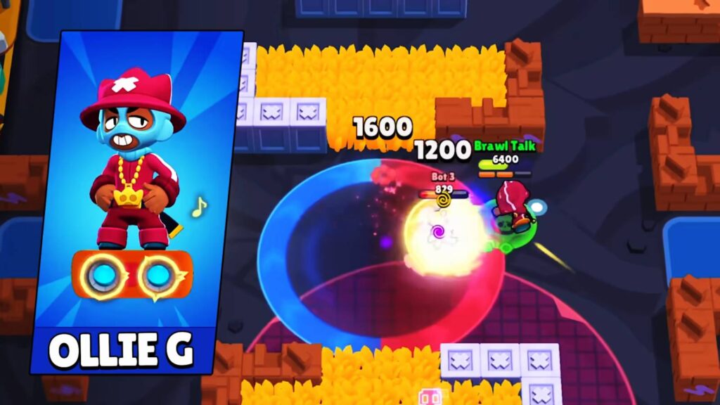 It’s a screenshot from the official trailer of Ollie in Brawl Stars. It shows a match scene and the new brawler with the skin Ollie G