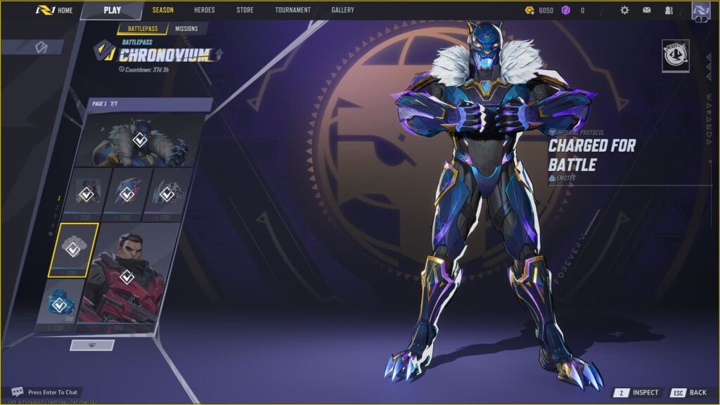 Charged for Battle Emote in the Marvel Rivals Season 0 Battlepass.