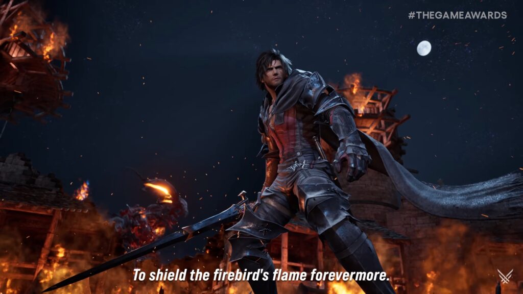 Clive Rosfield holding his sword in Tekken 8 character trailer