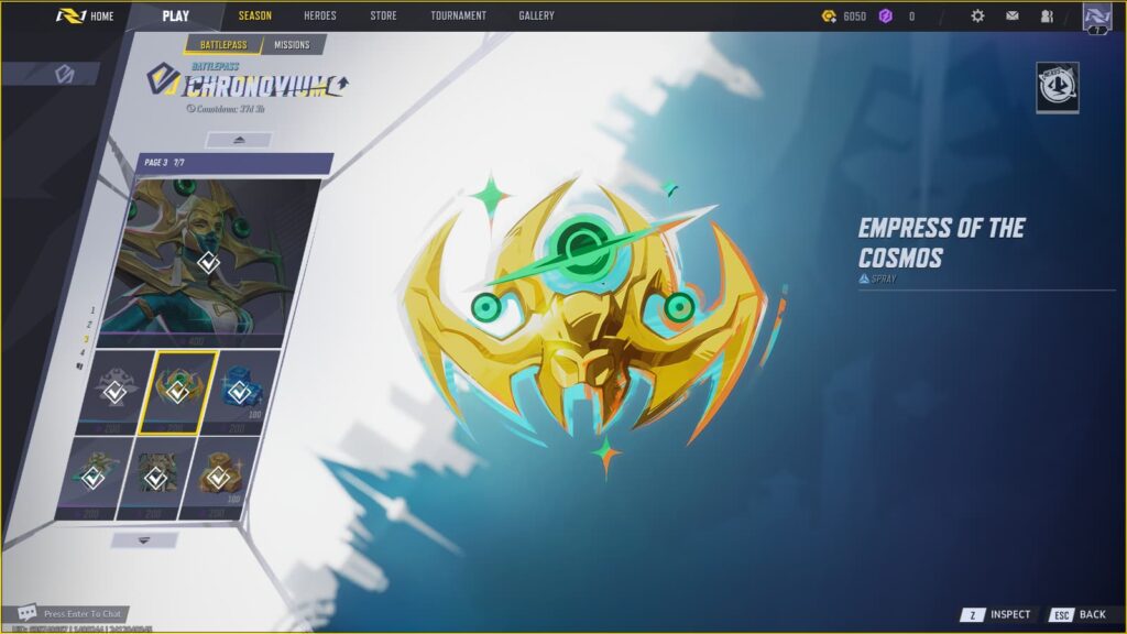 Empress of the Cosmos Spray in the Marvel Rivals Season 0 Battlepass.