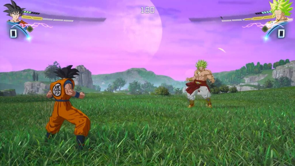 The image shows a match in the game Dragon Ball Sparking! ZERO — with the characters Goku and Broly
