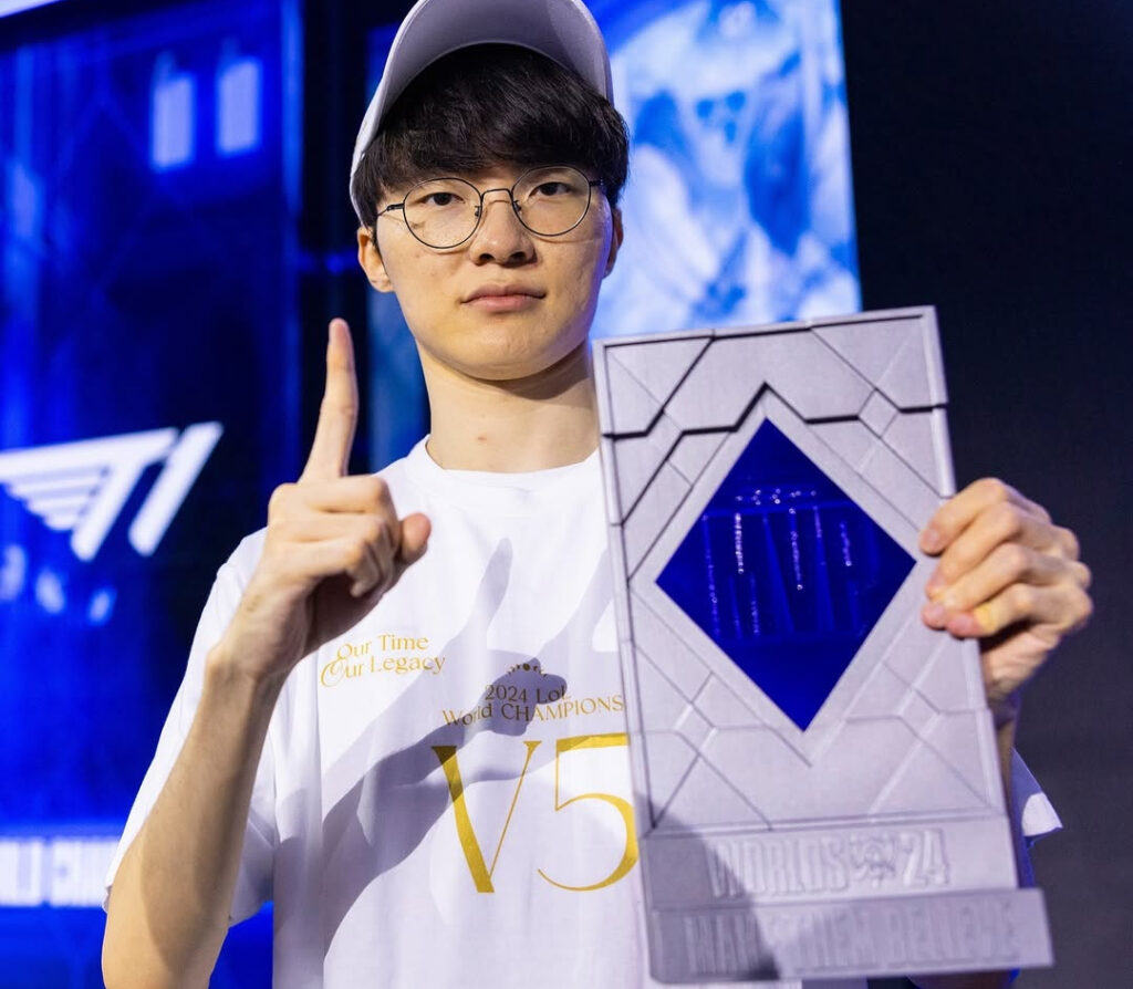 Faker named Worlds Finals MVP during in 2024.