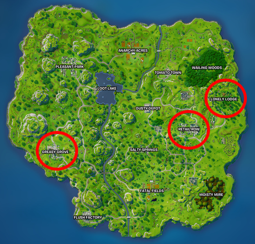 Fortnite OG map trophy locations
