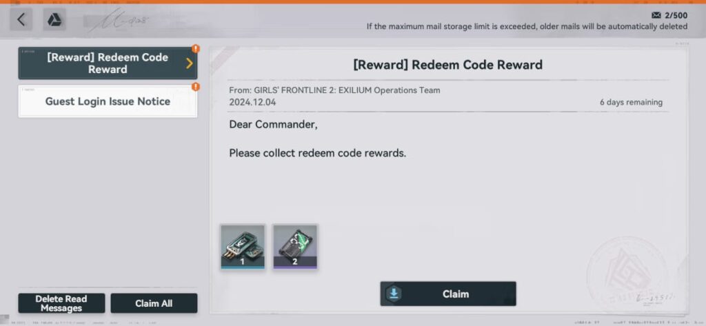 Claim x1 Access Key and x2 High-Capacity Memory Stick by using the GFL2LAUNCH code.