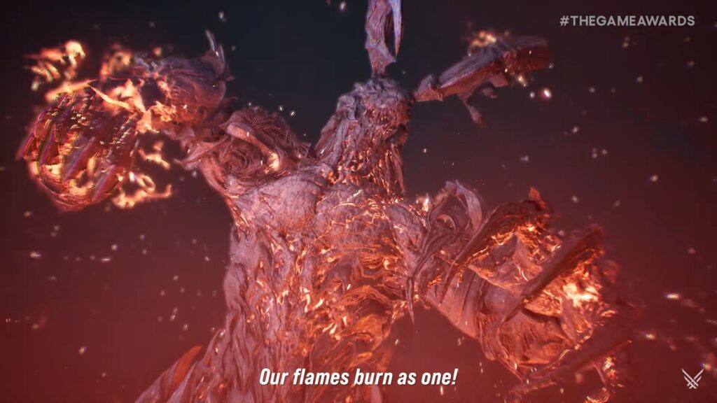 God of Fire Ifrit throws a punch