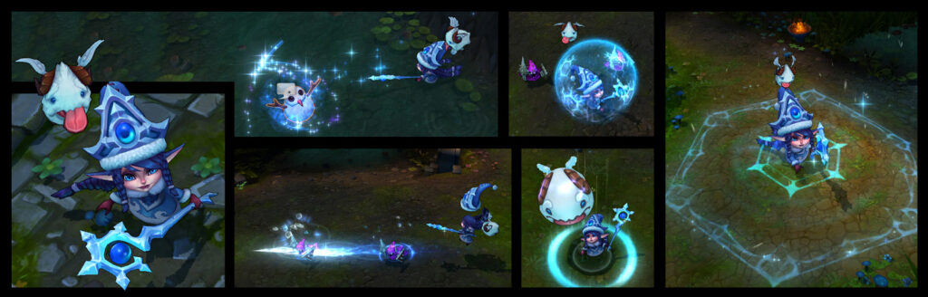 A closer look to LoL Winter Wonder Lulu skin animations.