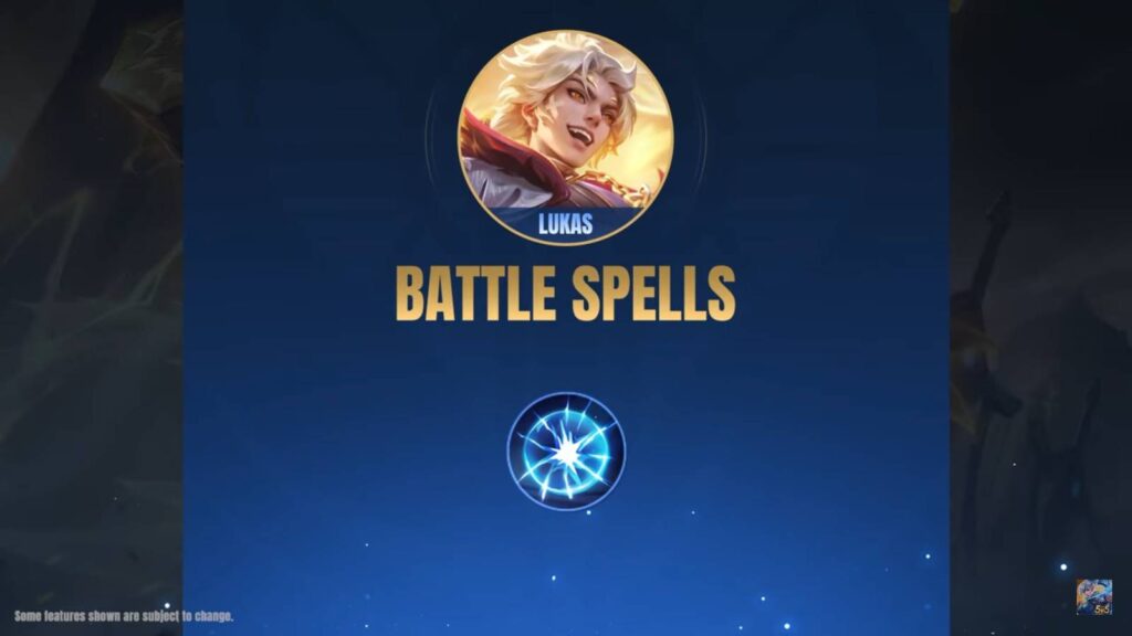 The image shows tips on the Battle Spell for the new MLBB Hero Lukas