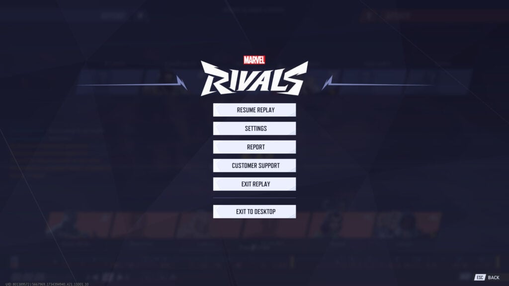 Marvel Rivals Settings.