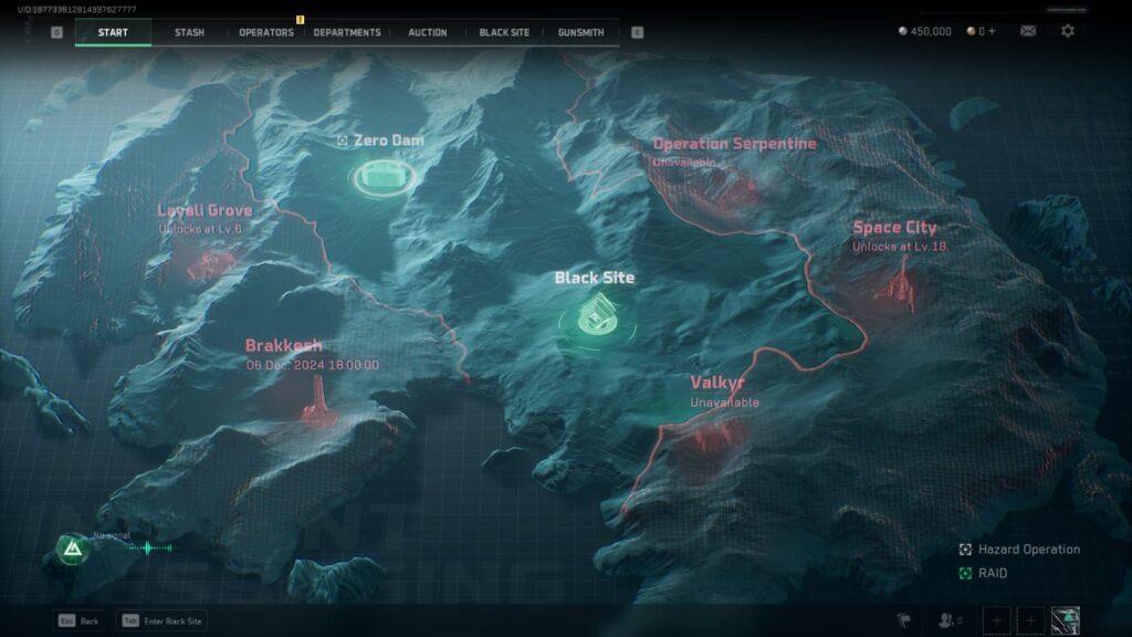 The Operations game mode map in Delta Force.
