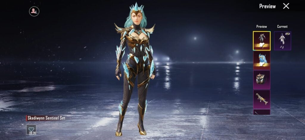 Skadiwynn Sentinel Set and Cover collaboration items are now available in PUBG MOBILE.