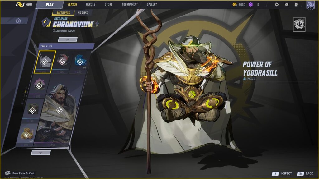 Power of Yggdrasill Emote in the Marvel Rivals Season 0 Battlepass.