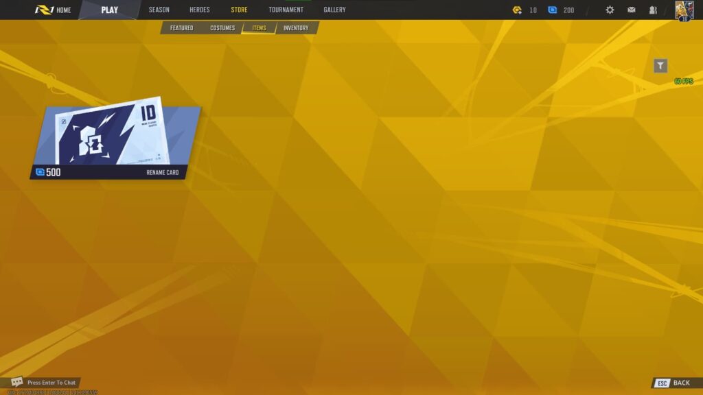 The Rename Card item in the Marvel Rivals shop which allows you to change your name.