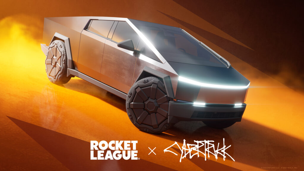 It’s a poster for the Rocket League collaboration car Tesla Cybertruck