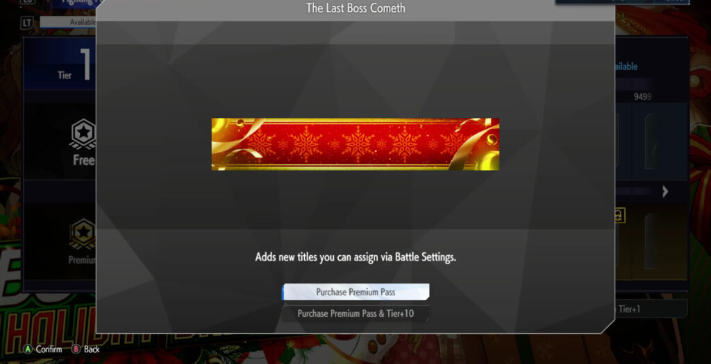 The Street Fighter 6 screenshot shows the profile banner The Last Boss Cometh: it’s a reward in the SF6 Christmas 2024 Fighting Pass