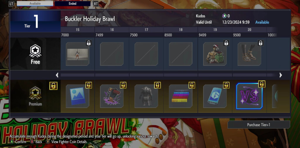 The Holiday-themed Fighting Pass in Street Fighter 6: It’s an SF6 screenshot