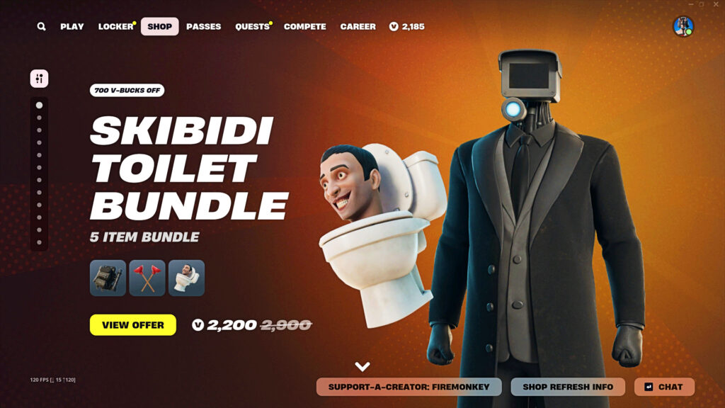 Skibidi Toilet Fortnite skin: Release date, cost, and more