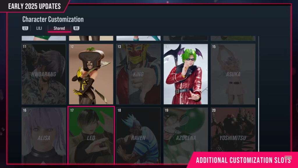 The image is a screenshot with a TEKKEN 8 update: new customization slots for character costumes