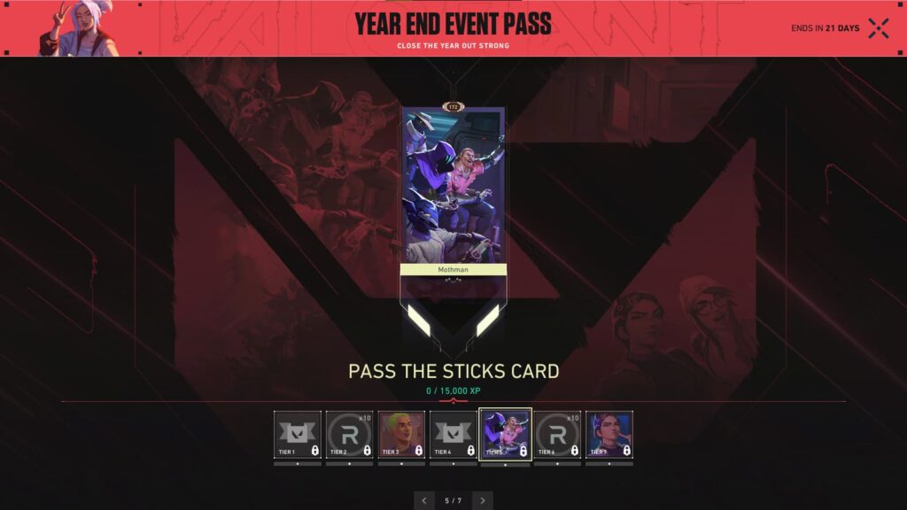 Pass the Sticks card in the VALORANT 2024 Year End Event Pass.