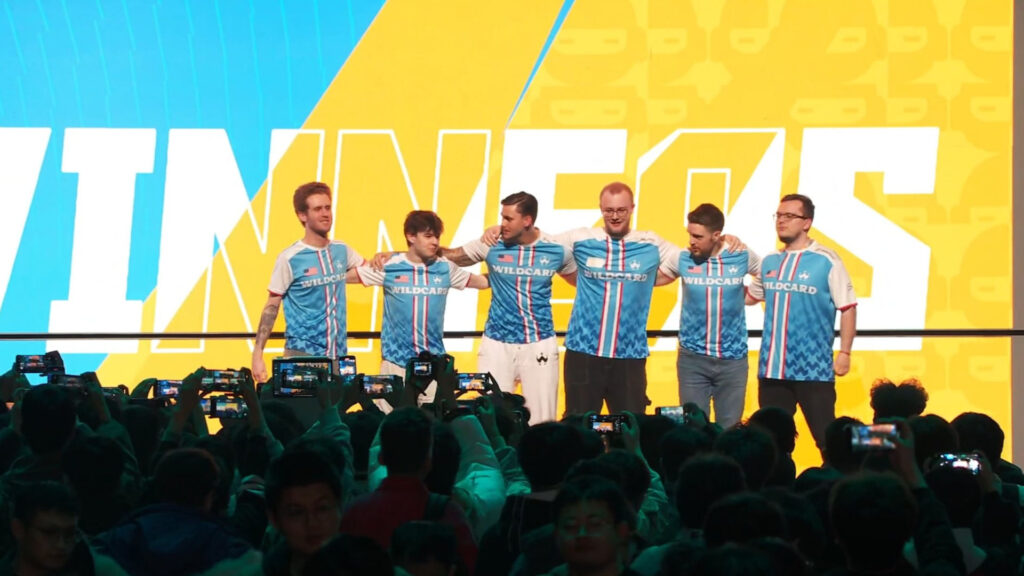 Wildcard celebrates a victory at the Shanghai Major 2024.