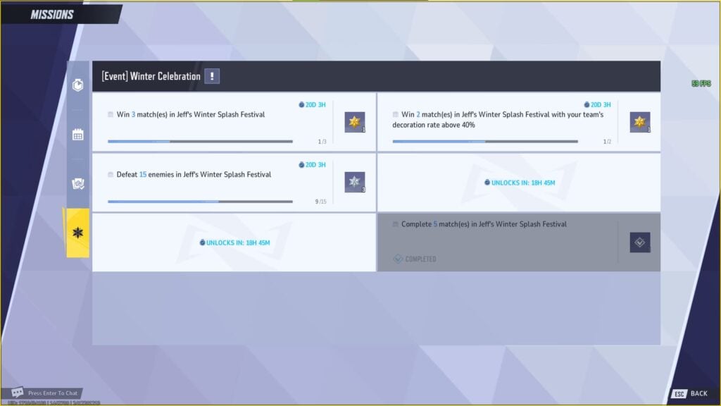 Missions for the winter celebration