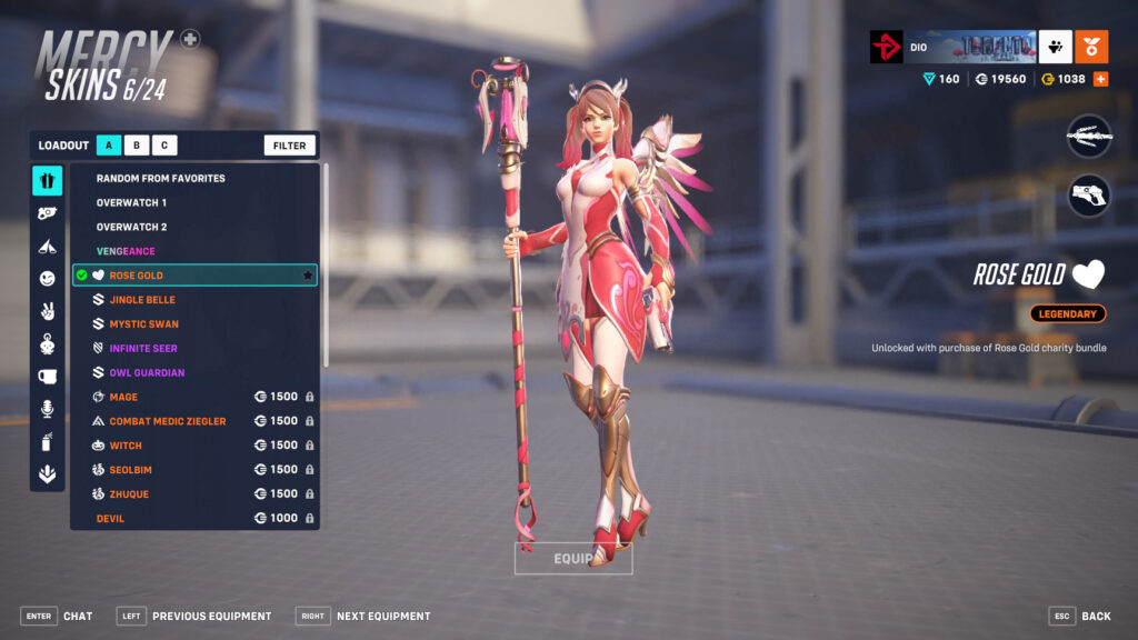 Overwatch 2's Rose Gold Mercy Bundle supported the BCRF 